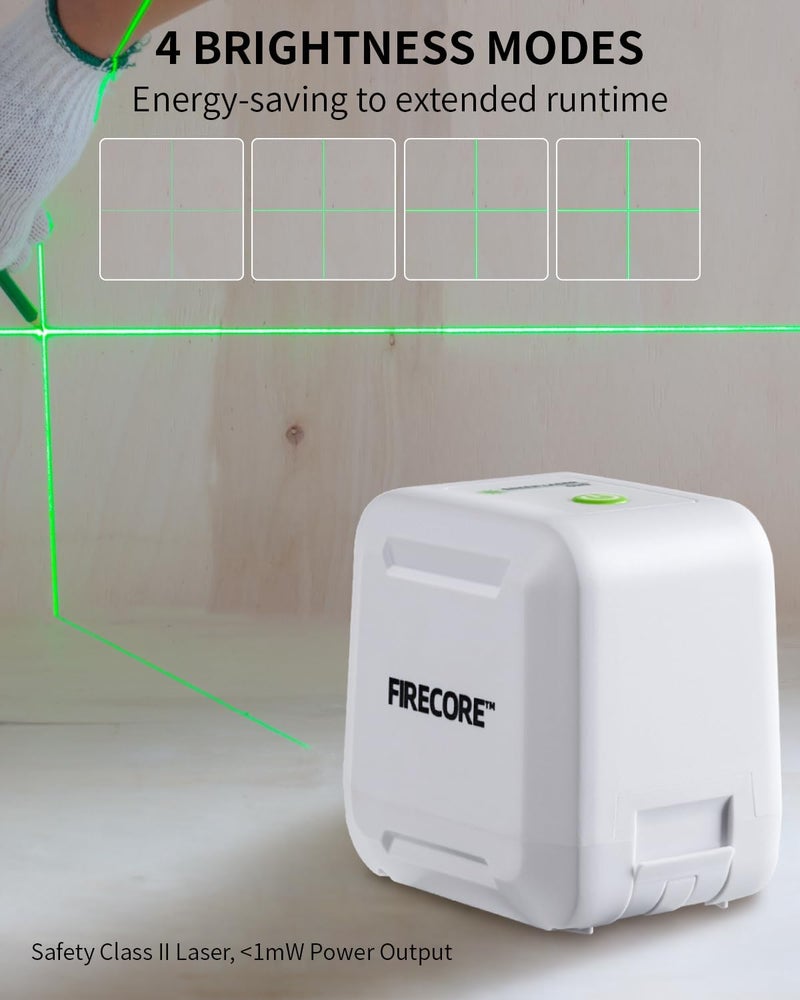 Firecore Laser Level with 50" Tripod, Self Leveling Cross Line Laser Level, Green Lazer Leveler Tool for Hanging Pictures Shelves DIY Projects, Battery and Carry Pouch Included - Image 4